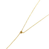 Gold necklace on a white background