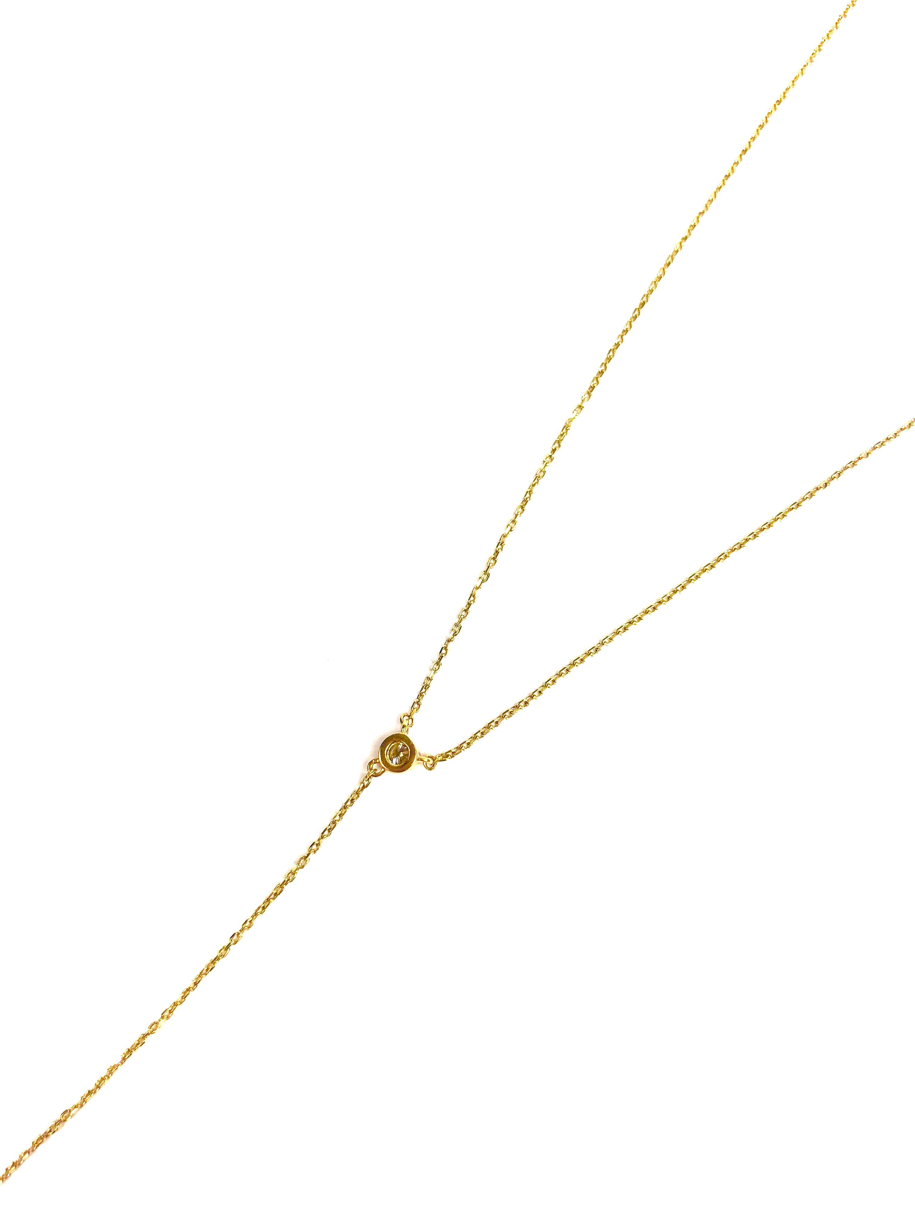 Gold necklace on a white background
