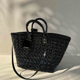 Black Varnished Faux Calfskin Basket Tote Bag - model BISTRO XL / BALENCIAGA