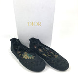 Black Mesh Cotton Ballerines - model POEME / CHRISTIAN DIOR - Size 37