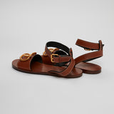 Brown VLOGO Flat Sandals / VALENTINO - Size 36