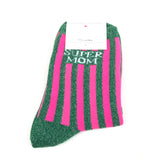 "SUPER MOM" Striped Lurex Socks - Size 36 - 40