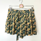 Orange Floral Printed Silk PANSY Pleated Shorts / ULLA JOHNSON - Size 6