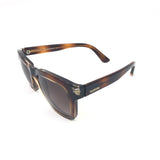 Tortoise Shell Acetate Square Frame Rockstud Sunglasses / VALENTINO