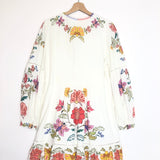 Off-white Floral Insects Mini Dress / FARM RIO - Size M