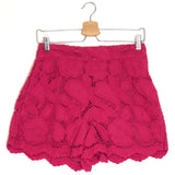 Fuchsia Pink LANNICK English Embroidered Shorts / MAJE - Size 38