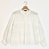 White English Embroidered Cotton Blouse / MAJE - Size 1