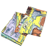 Yellow Savannah Print Cotton and Silk Blend Scarf / INOUI EDITIONS