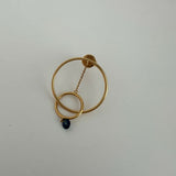 Double Circle Earring with Blue Diamond / PERSEE