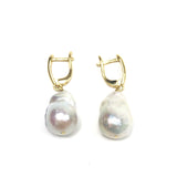 Natural Baroque Pearl Gold Plated Metal Alloy Earrings