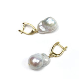 Natural Baroque Pearl Gold Plated Metal Alloy Earrings
