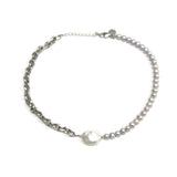 Grey Pearls, Gold-plated Chain and Baroque Pearl Necklace