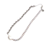 Grey Pearls, Gold-plated Chain and Baroque Pearl Necklace