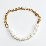 White Shell and Chain Necklace