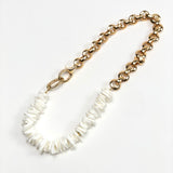 White Shell and Chain Necklace