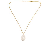 Oval CALYPSO Pendant White Quartz Long Chain Necklace