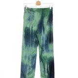 Green and Blue Tie Dyed Silk Pants / RAQUEL ALLEGRA - Size 0