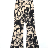 Black/Beige Printed Cotton Blend Flared Pants / ALEXIS - Size M