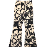 Black/Beige Printed Cotton Blend Flared Pants / ALEXIS - Size M