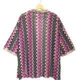 Pink CALVI Crocheted Kimono Cardigan / VIE TA VIE - One Size