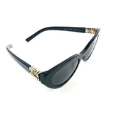 Black Cat Eye Gold Logo Sunglasses / MIU MIU - One Size