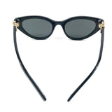 Black Cat Eye Gold Logo Sunglasses / MIU MIU - One Size