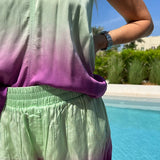 Green & Purple Tie-dyed Boxer Shorts / RAQUEL ALLEGRA - Size 1