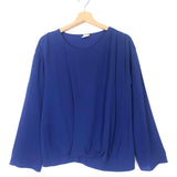 Blue Silk Long Sleeves Blouse / HERMES - Size 34