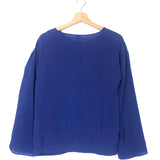 Blue Silk Long Sleeves Blouse / HERMES - Size 34