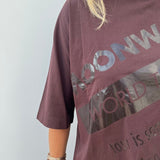 Dark Burgundy Crop Tee - model COLLINS MOONS / ROSEANNA - Size 36