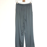 Pewter Grey Satinated Wide Leg Pants - One Size