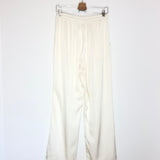 Ecru Satinated Wide Leg Pants - One Size