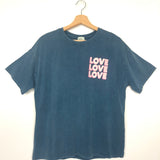 Teal Blue "LOVE" Cotton Tee - One Size