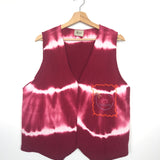 Burgundy Tie-dye Cotton Sleeveless Vest - One Size