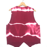 Burgundy Tie-dye Cotton Sleeveless Vest - One Size