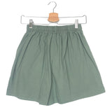 Khaki Green Poplin Cotton Shorts - One Size