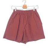 Rust Poplin Cotton Shorts - One Size