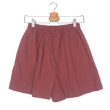 Rust Poplin Cotton Shorts - One Size