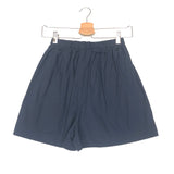 Navy Blue Poplin Cotton Shorts - One Size