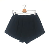 Black Cotton Embroidered Mini Shorts - One Size