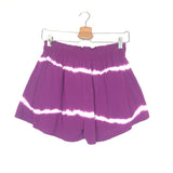 Purple Tie-Dye Cotton Mini Shorts - One Size