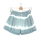 Pale Green Tie-Dye Cotton Mini Shorts - One Size