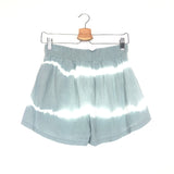 Pale Green Tie-Dye Cotton Mini Shorts - One Size