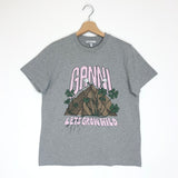 Grey Printed Organic Cotton-jersey T-shirt / GANNI - Size XS