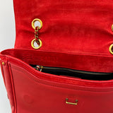 Red Lambskin Leather Shoulder Bag - model BENJAMIN / JEROME DREYFUSS