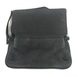 Black ROCK HEART Studded Leather Envelope Chain Clutch / ZADIG & VOLTAIRE
