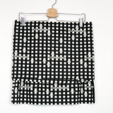 Black and White Checked  Cotton Poplin Turnover Mini Skirt / COURREGES - Size 40