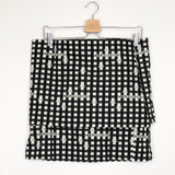 Black and White Checked  Cotton Poplin Turnover Mini Skirt / COURREGES - Size 40