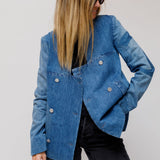 Blue CC logo Cotton Denim  Jacket / CHANEL - Size 38
