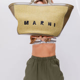 Military Green Tropicallia Large Tote Bag / MARNI